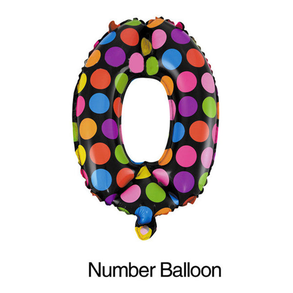 16 Inches Colorful Dot Print Foil Balloons Digit Number Ballons Birthday Wedding Celabrate Air Balloons Event Party Supplies
