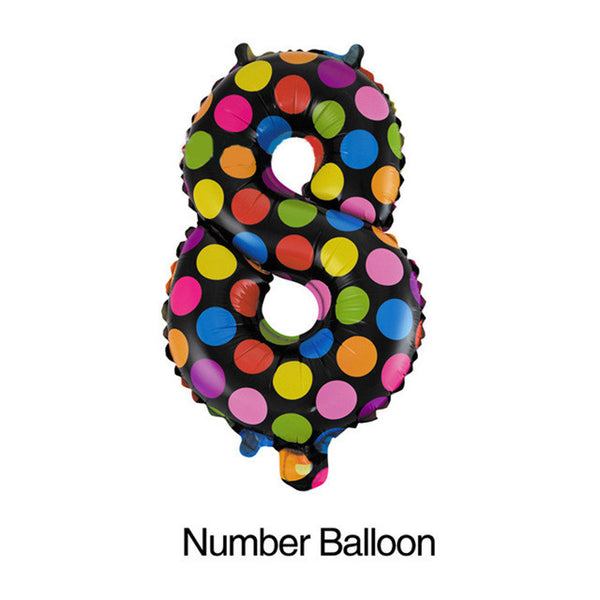 16 Inches Colorful Dot Print Foil Balloons Digit Number Ballons Birthday Wedding Celabrate Air Balloons Event Party Supplies