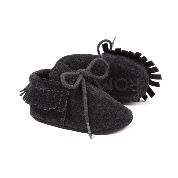 Baby Moccasins Soft Moccs Fashion Bebe Fringe Soft Soled Non-slip Footwear Crib Shoes New PU Suede Leather Newborn