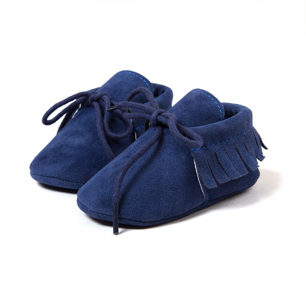 Baby Moccasins Soft Moccs Fashion Bebe Fringe Soft Soled Non-slip Footwear Crib Shoes New PU Suede Leather Newborn