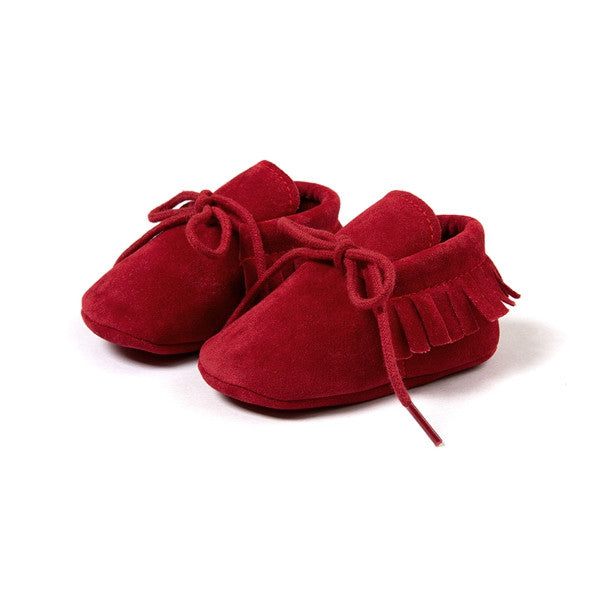 Baby Moccasins Soft Moccs Fashion Bebe Fringe Soft Soled Non-slip Footwear Crib Shoes New PU Suede Leather Newborn