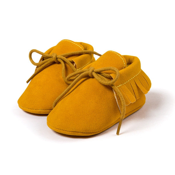 Baby Moccasins Soft Moccs Fashion Bebe Fringe Soft Soled Non-slip Footwear Crib Shoes New PU Suede Leather Newborn