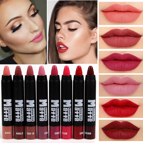 2016 Miss Rose Brand Makeup Sexy Matte Lip Kit Women Lipstick Long Lasting Waterproof Red Velvet Matte Nude Lipstick Pencil