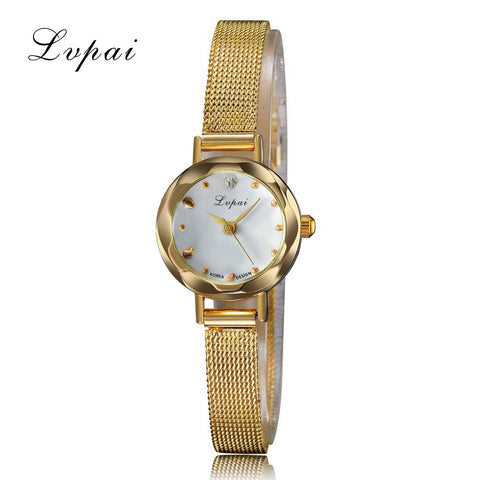 Lvpai Brand Cheap Fashion Luxury Stainless Steel Gold And Silver Band Women Wristwatch Casual Fashion Female Quartz Watches