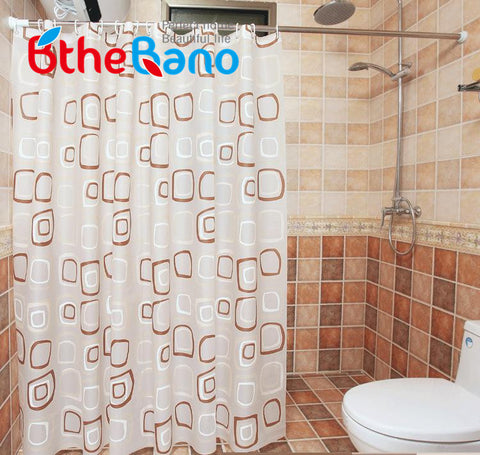 WaterProof bath Curtain Square Pattern Home curtains Bathroom Shower Curtain PEVA fabric shower curtain Free Shipping 8 Sizes