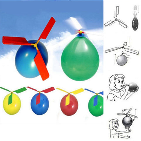 New Hot  1pc Funny Balloon Helicopter Flying Outdoor Playing Educational Kids Toys