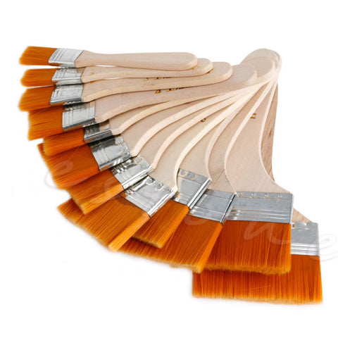 New 12Pcs Wooden Painting Brush Artists Acrylic Oil Painting Tool Art Supply Set -Y102