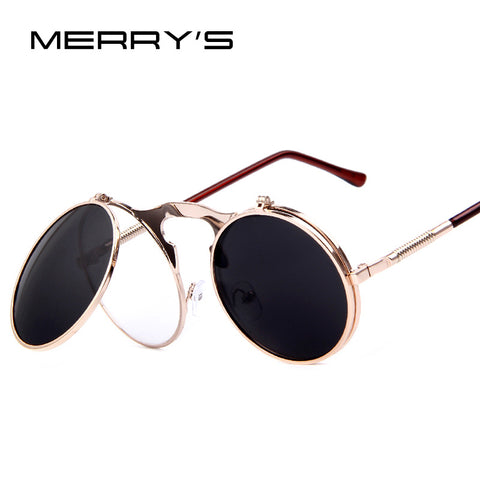 MERRY'S VINTAGE STEAMPUNK Sunglasses round Designer steam punk Metal Women Coating Sunglasses Retro CIRCLE SUN GLASSES