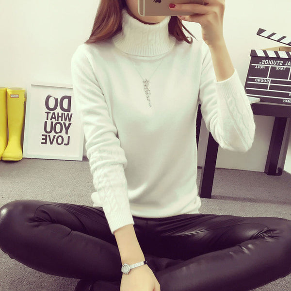 Hot 2017 Spring Autumn Women Sweaters and Pullovers Fashion turtleneck Sweater Women twisted thickening slim pullover sweater