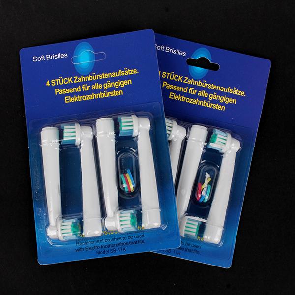 4pcs/Set Electric Toothbrush Heads SB-17A Replacement Soft-bristled POM 4 Colors for Oral B 3D