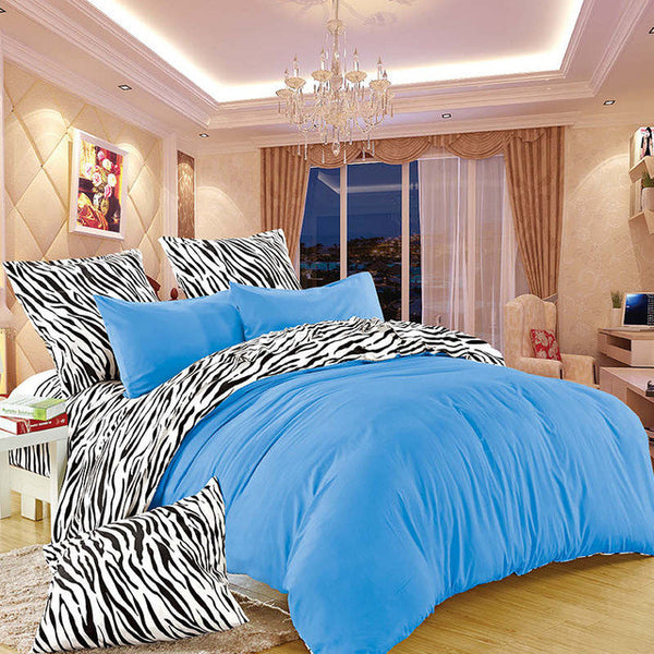 LILIYA Bedding Set Zebra Stripes High Quality Bedding Sets New Syle Flat Sheet Pillowcase Bed Linens Deisiner Duvet Cover#BM-