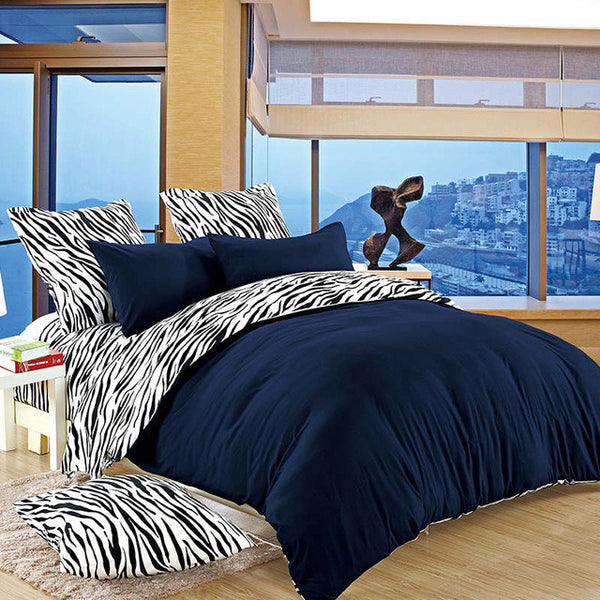 LILIYA Bedding Set Zebra Stripes High Quality Bedding Sets New Syle Flat Sheet Pillowcase Bed Linens Deisiner Duvet Cover#BM-