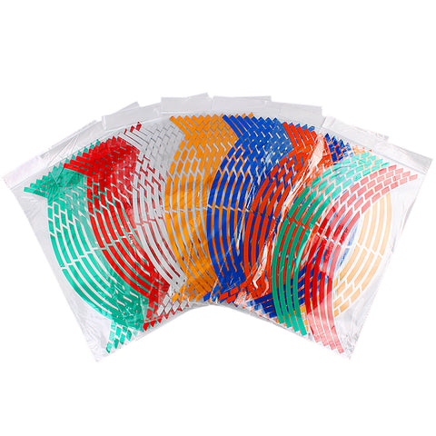 16 Strips Motorcycle Accessories 7 Colors Car Styling 17 or 18 inch Car Stickers Wheel Rim Sticker Reflective Tape #HP