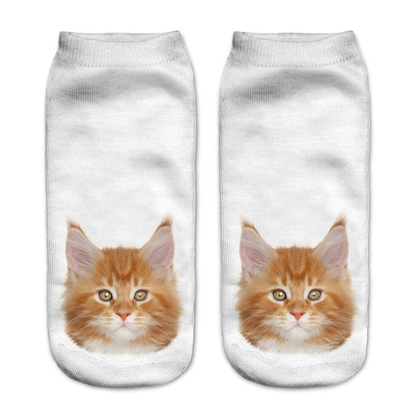 Zohra New style Cats 3D Printing Sock Women Unisex Cat Low Cut Ankle Socks Cotton Hosiery Printed Casual Socks