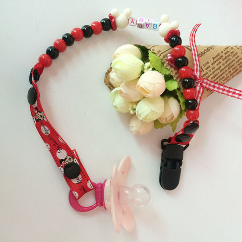 New Baby Pacifier Clip Pacifier Chain Hand Made Funny Colourful Beads Dummy Clip Baby Soother Holder For Baby Kid F20