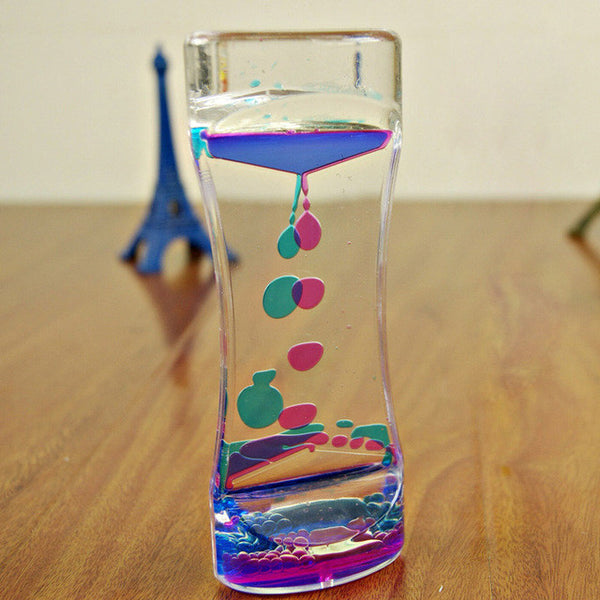 1 PieceFloating Color Mix Illusion Liquid Motion Visual Slim Oil Glass Acrylic Ornament Home Decorations Birthday Xmas Gift
