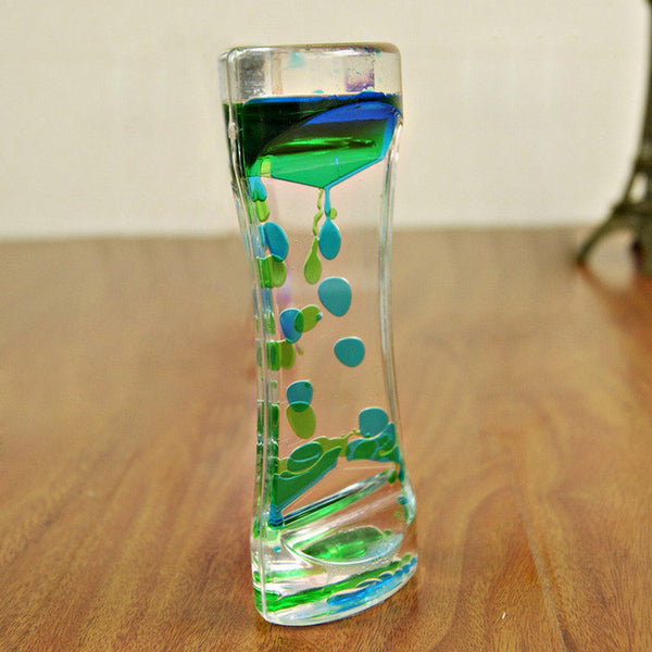 1 PieceFloating Color Mix Illusion Liquid Motion Visual Slim Oil Glass Acrylic Ornament Home Decorations Birthday Xmas Gift