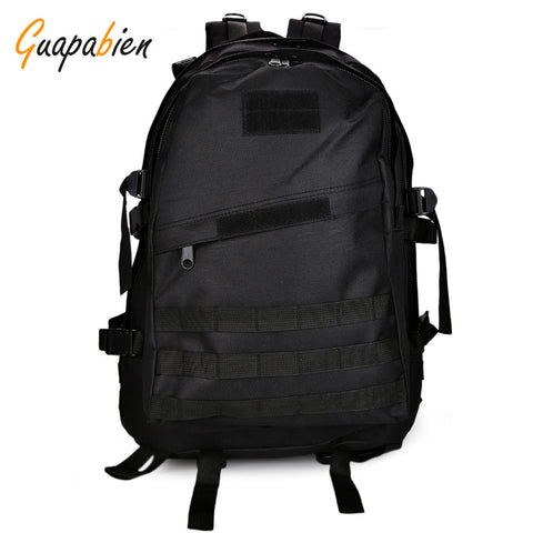 Guapabien Men Camouflage Backpack Velcro Black Military Backpack Army Green Big Male Rucksack Oxford Travel Waterproof Backpack