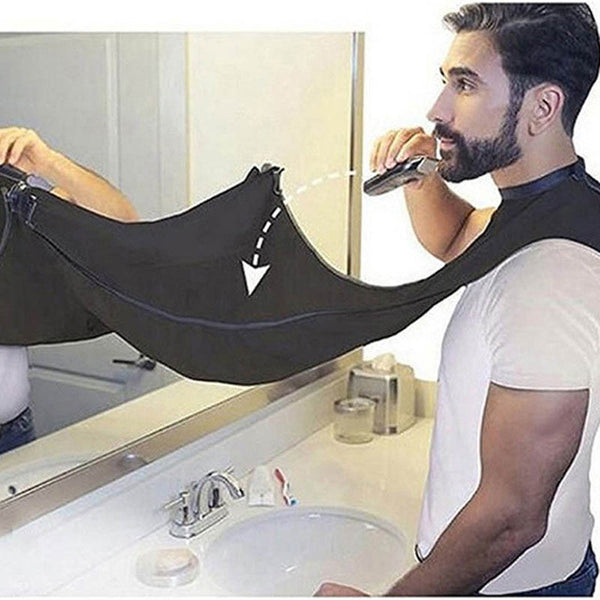 Man Pongee Beard Care Shave Apron Bib Trimmer Facial Hair Cape Sink Black Shaving Clean Tool Household Cleaning Protection