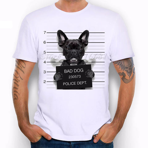 New 2017 Summer Fashion  French Bulldog Design T Shirt Men's High Quality  dog Tops Hipster Tees pa890