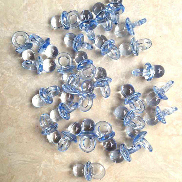 50pc/lot 8mm*22mm Mini Pacifiers Baby Shower Favors Party Pacifier Baby Acrylic Pacifiers Girls Birthday Gift Colorful F20