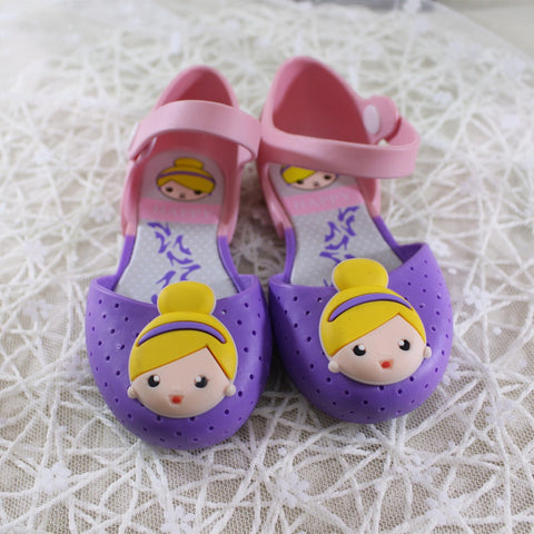 14-16.5cm Gilrs Sandals Jelly Princess Summer Children'S Shoes Jelly Crystal Shoes breathable Cartoon Sandals Crystal Shoes