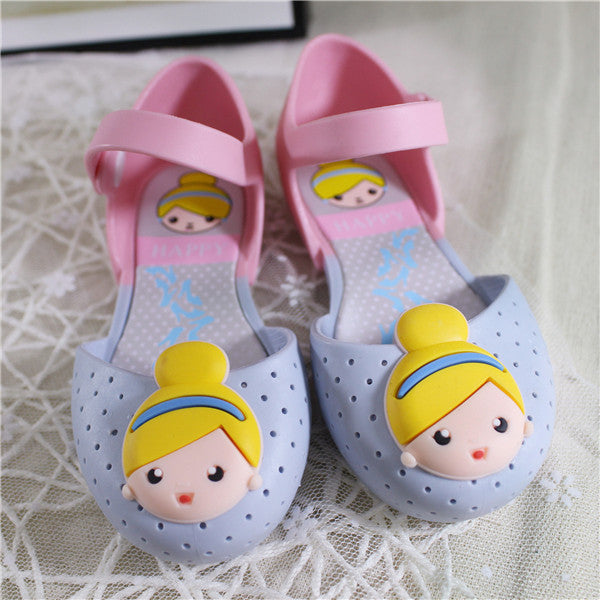 14-16.5cm Gilrs Sandals Jelly Princess Summer Children'S Shoes Jelly Crystal Shoes breathable Cartoon Sandals Crystal Shoes