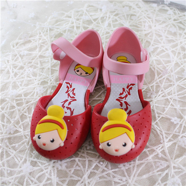 14-16.5cm Gilrs Sandals Jelly Princess Summer Children'S Shoes Jelly Crystal Shoes breathable Cartoon Sandals Crystal Shoes