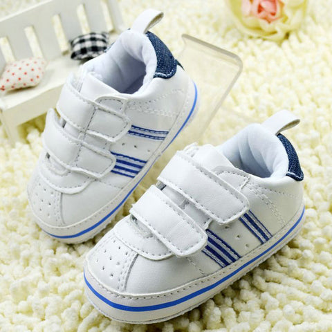 Toddler Baby Boy Faux Leather  Crib Shoes Non-skid Soft Soled Sneaker