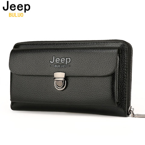 JEEP BULUO Men Wallets 2017 New Casual Wallet Men Purse Clutch Bag Microfiber Leather Wallet Long Design Handbag For Man 1688