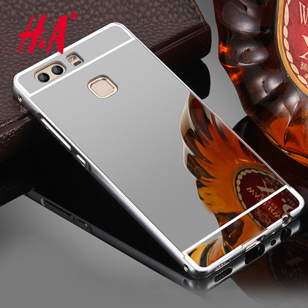 H&A Luxury Mirror Soft Case For Huawei P9 lite Cases Fashion TPU Frame Cover For Huawei Ascend P8 P9 lite Honor 8 Capinha Coque