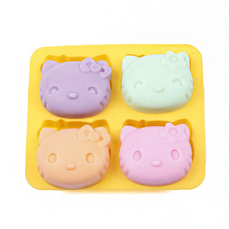 Hello Kitty cake mold ice cube tray Silicone Mold Soap Candle Moulds Sugar Craft Tools Bakeware Chocolate Moulds D567