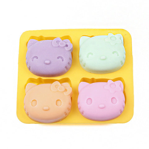 Hello Kitty cake mold ice cube tray Silicone Mold Soap Candle Moulds Sugar Craft Tools Bakeware Chocolate Moulds D567