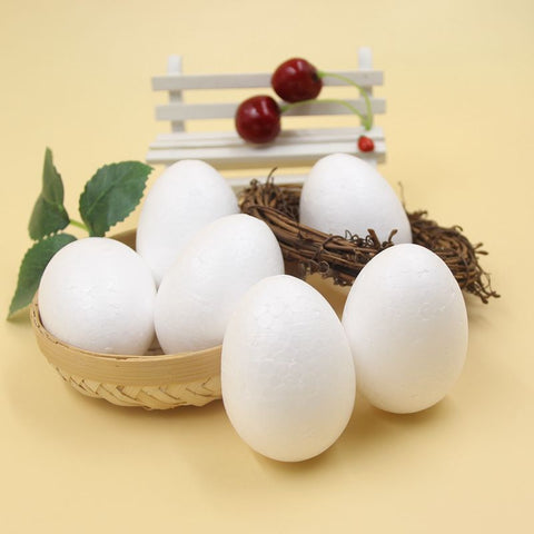20PCS/lot 6CM White Foam Eggs Solid Modelling Polystyrene Styrofoam Foam Ball Eggs Shape DIY Christmas Decoration/Kids Gifts