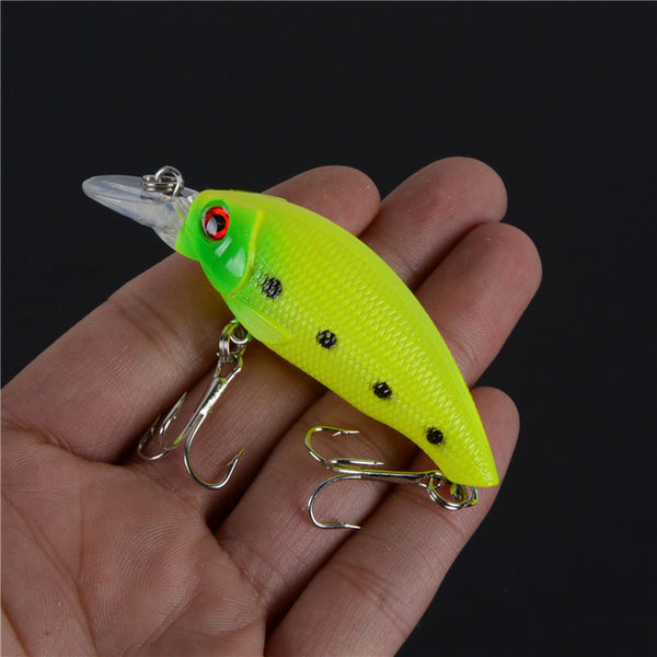 1PCS 4 Colors LINGYUE Plastic Hard Crank Crankbait Baits Fishing Lures Two Treble Hooks Pesca