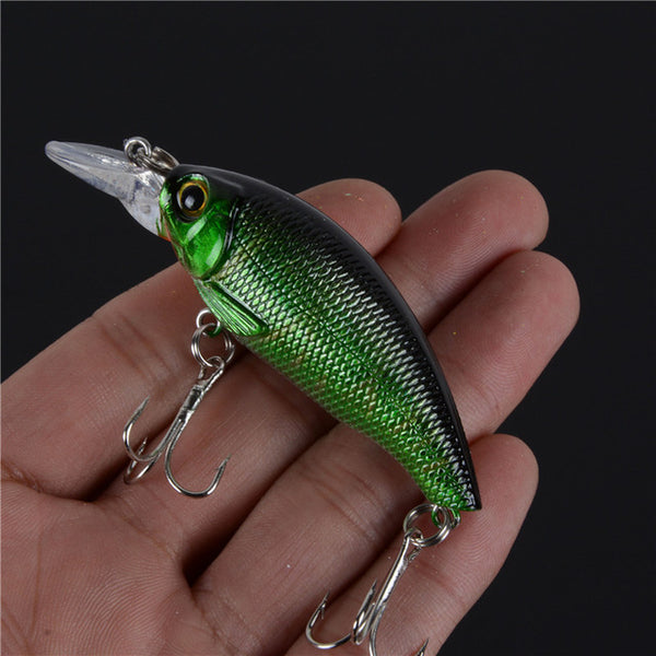 1PCS 4 Colors LINGYUE Plastic Hard Crank Crankbait Baits Fishing Lures Two Treble Hooks Pesca