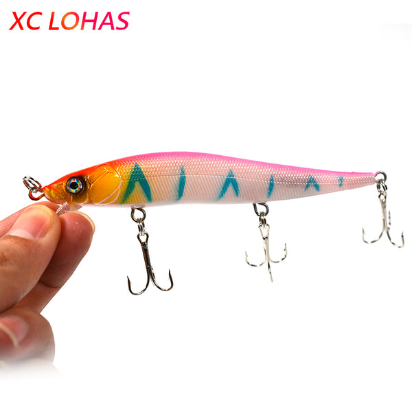 11.5cm 13g Bent Minow Fishing Lure Hard Plastic Artificial Lures 3D Fish Eye Swim Bait Crankbait Fake Baits Factory Price MI084