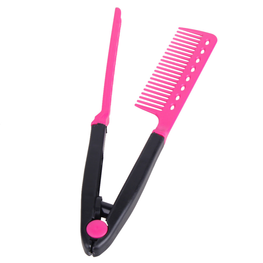Professional Hair Combs V Type Hair Straightener Comb DIY Salon Haircut Hairdressing Styling Tool Barber Anti-static Combs Brush