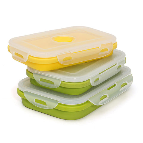 Silicone Collapsible Portable Lunch Box Bowl Bento Boxes Folding Food Storage Container Lunch Box Eco-Friendly