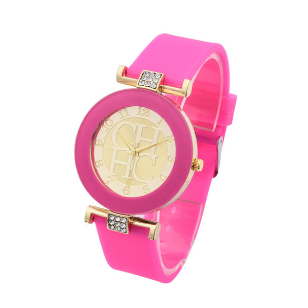 2016 New fashion Brand Silicone Watch 6 colors Analog Quartz Watch Women Luxury Dress Watches Bracelet Watch Female clock