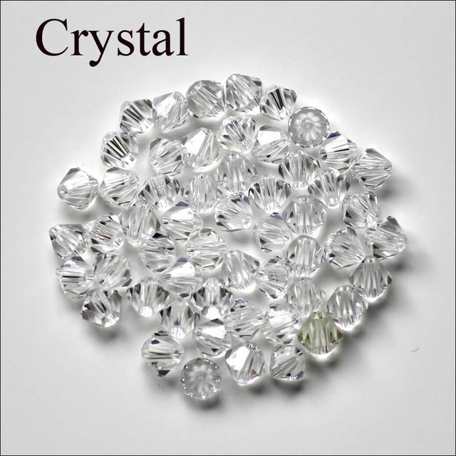 Bicone Beads Crystal AB 100PCS/LOT 4mm Czech Loose Crystal Beads/ Faceted Glass Beads for DIY Jewelry Earrings Bracelets
