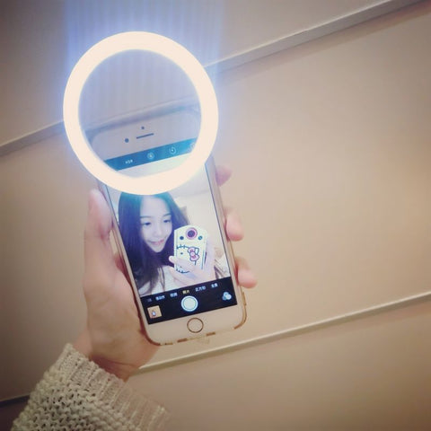 Universal Luxury Smart Phone LED Flash Light Up Selfie Luminous Phone Ring For iPhone SE 7 6S Plus Samsung S7 S6 Edge HTC LG HTC