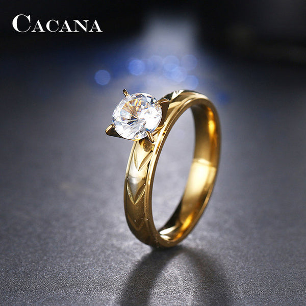 CACANA Stainless Steel Rings For Women Fashion Jewelry Wholesale NO.R108