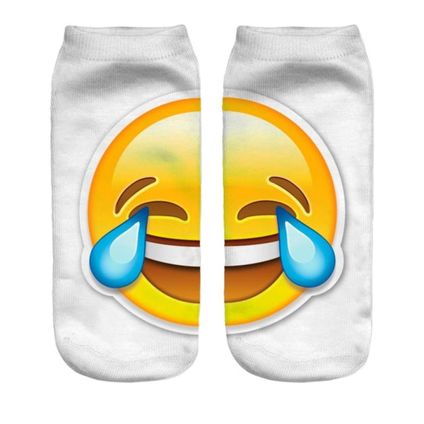 New 3D Emoji Socks Women Fashion Single Side Printing Men Cotton Socks Unisex Socks Pattern Meias Feminina Funny Low Ankle Socks