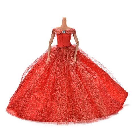 7 Colors Dolls Accessories Dress Handmake wedding princess Dress Elegant Clothing Gown For Barbie doll
