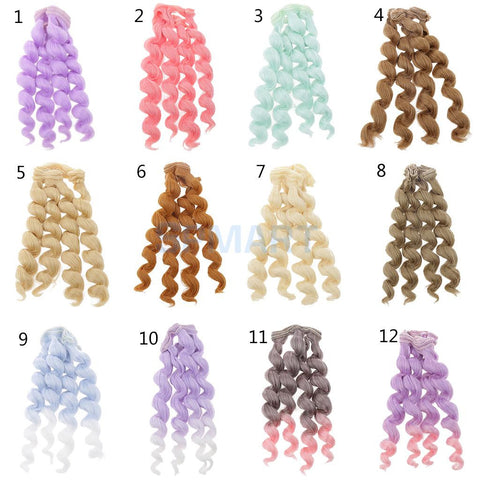 15x100cm DIY Curly Hair Wig Hairpiece for 1/3 1/4 1/6 BJD SD LUTS Dolls Making & Repair