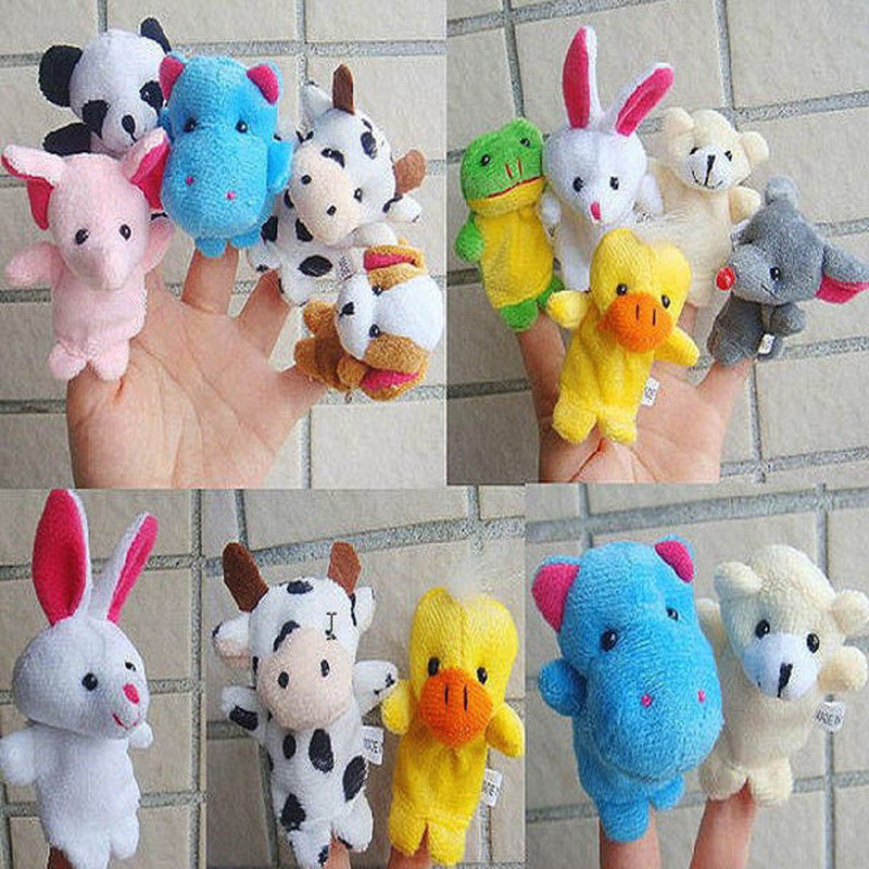 10pcs/Lot Cartoon Animal Velvet Finger Puppet Finger Toy Finger Doll Baby Cloth Educational Hand Toy Story