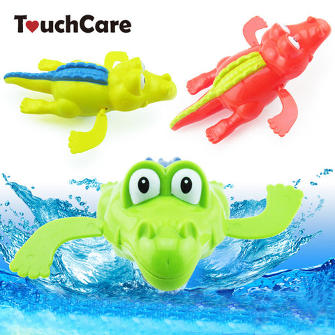 Newborn Cute Cartoon Crocodile Baby Classic Toys Children Wind Up Clockwork Toy Developmental Educational Bath Swimming Toy