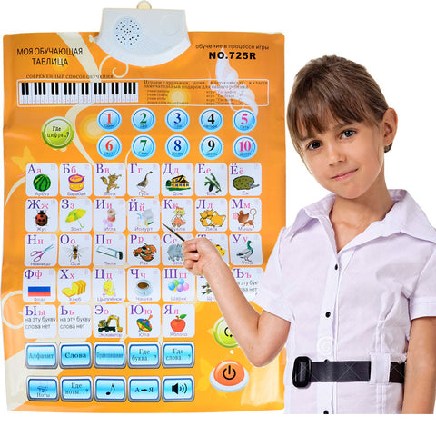 Kids Russian Characters Sound Wall Chart Language ABC Alphabet Number Flipchart Flip Chart , Early Learning & Education Machines