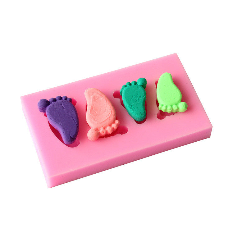 Cake Mold 1 pc baby foot cute Silicone Mold Chocolate Fondant Cake Decorating Baking Tool Bakeware Pudding D399